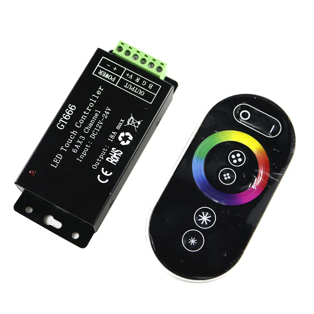 GT666 RF RGB Touch Remote Controller For LED Strip/Panel/Celling Light DC 12V 24V