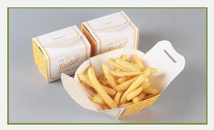 Caja de Papel Desechable Personalizada para Papas Fritas, Biodegradable, para Llevar, Bandeja de Papel Reciclado para Alimentos, Empaque para Llevar - Product Image 4