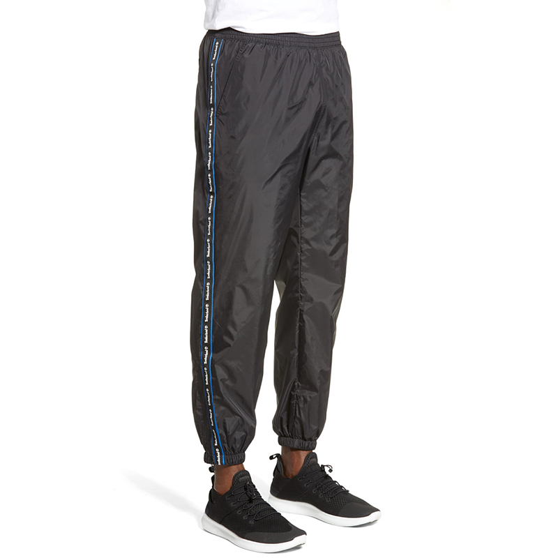 Wholesale Custom 100% Nylon Mens Track Pants with Elastic Cuffs
