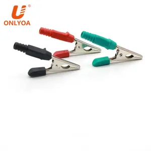 60mm self-welding alligator clip test clip red / black / green opening 10 mm