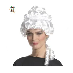 Parrucche sintetiche per feste da donna coloniali di colore bianco argento a buon mercato per adulti HPC-0099