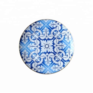 Blu Commercio All'ingrosso di Ceramica 12 pollice Caricatore Piatto Da Sposa Noleggio Con Logo - Product Image 4