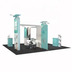 4*4 Draagbare Backlit Handel Booth Stand Show Tent Giveaways Vloeren Display Met Planken 10*10 Display