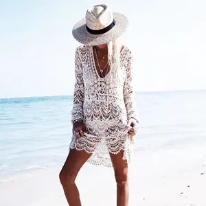 Roupa de praia proteção solar feminina, abridor de roupas praia saia exterior vestido de cobertura