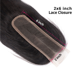 Kim K Kardashian Corps Vague Fermeture 2x6 Dentelle Fermeture Profonde Milieu Partie 100% De Couleur Naturelle De - Product Image 2