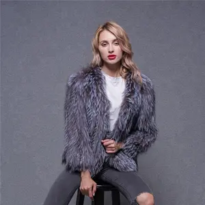 Moda Natural de piel de zorro de ropa de mujer 2018 tendencia chaqueta de invierno de la mujer chaqueta abrigo