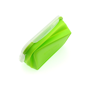 <span class=keywords><strong>Barato</strong></span> elegante compartimento único de silicona plegable caja de almuerzo con tapa y cuchara - Product Image 5