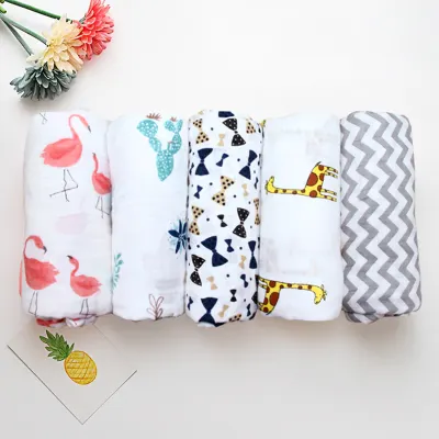 Tùy Chỉnh Tre Bông Bé Muslin Swaddle Chăn