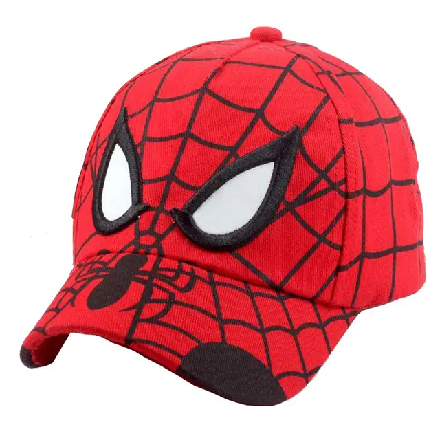 Wholesale Customized Swimming Casual Wear Spiderman Pattern Baseball Hat Kids Cap