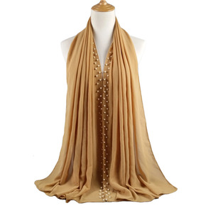 Hot 90 màu sắc đẹp trắng ngọc trai đồng bằng bong bóng voan hijab chiếc khăn Muslim Hijabs headwraps khăn choàng - Product Image 5