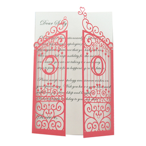 Invitaciones de <span class=keywords><strong>la</strong></span> ducha de bebé suministros de boda decoraciones de fiesta de artesanías de papel hueco Boda Invitaciones tarj - Product Image 1