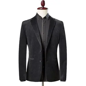 2019 wholesale fashion winter single-breasted 방풍 slim corduroy blazer