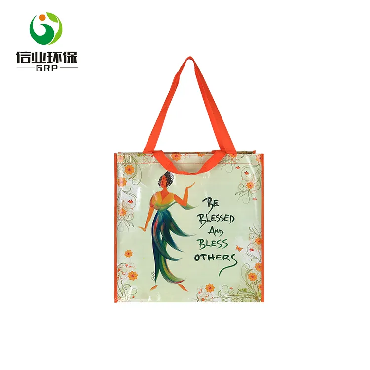 Oem печати женщин покупки pp пластик плетеные пляжные сумки с логотипом