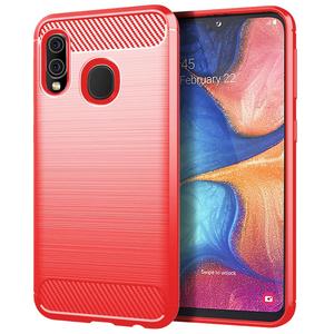 In Fibra di carbonio Antiurto Molle di TPU Della Copertura Posteriore Cassa Del Telefono mobile Per Samsung Galaxy A20e - Product Image 4