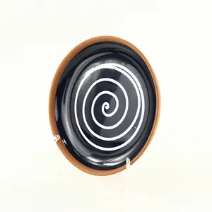 Vajilla de cerámica negro esmaltado de cerámica redonda plana plato para el uso Microware y más