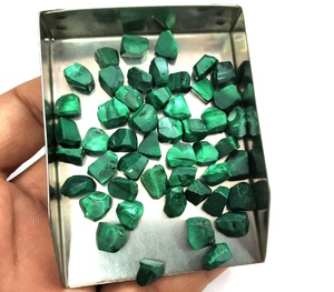 Pierre précieuse de malachite naturelle de qualité AAA en vrac verte brute non traitée 6-8mm fournitures de fabrication de bijoux - Product Image 1
