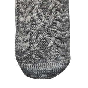 Chaussettes de Noël doublées Sherpa-Chaussons en tricot thermique lourd avec pompon en fausse fourrure - Product Image 5