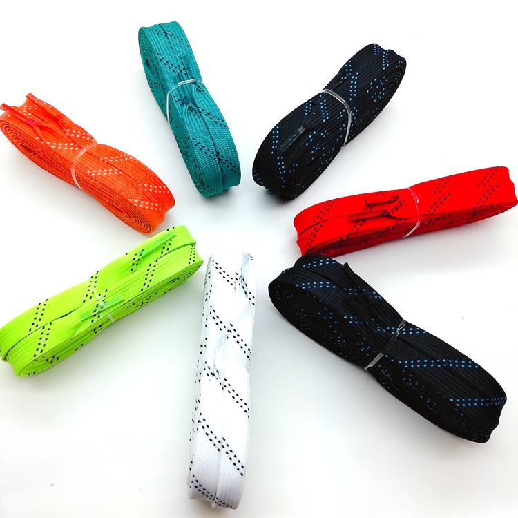 Wholesale Colored Flat Shoelaces Custom Waxed Hockey Skate Laces
