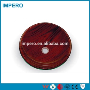 <span class=keywords><strong>Oceano</strong></span> <span class=keywords><strong>Blu</strong></span> Decorato Temperato Recipiente di Vetro Lavandino del bagno Lavabo - Product Image 3