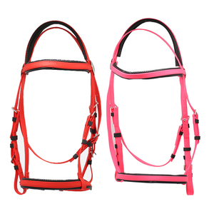All'ingrosso equestre occidentale briglia in PVC rivestito in Nylon cavallo attrezzature con allegato naso fascia per la guida - Product Image 1