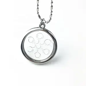 bio energy glass chi pendant negative ions energy disk necklace Pendant can laser logo on the bio glass