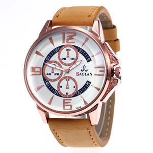 WJ-7950 Yiwu OEM Logo Personnalisé Montres Changement Couleur Bleu Montre Avec Bande de Cuir Noir 2021 Hommes Montres À Quartz - Product Image 3