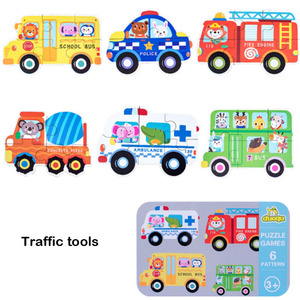 <span class=keywords><strong>Puzzle</strong></span> in <span class=keywords><strong>Legno</strong></span> per Bambini con <span class=keywords><strong>Animali</strong></span> Cartoon in Scatola di Latta - Product Image 4
