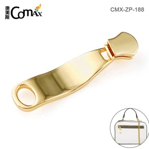 Logotipo personalizado de lujo No.5 Tirador de cremallera de metal dorado para bolsos y ropa - Product Image 3