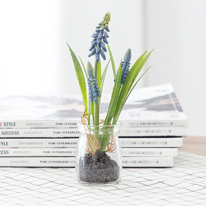 Venta al por mayor decoración de casa de vidrio pequeño regalo hierba <span class=keywords><strong>plantas</strong></span> flor tulipán Artificial - Product Image 2