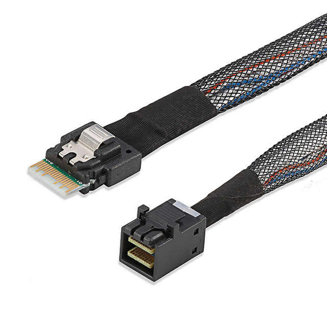 0.8 メートルの SlimSAS 4i 38P SFF-8654 から 36P SFF-8643 ケーブル