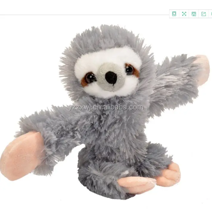 Huggers Sloth Plush Slap สร้อยข้อมือตุ๊กตาสัตว์ของเล่นสำหรับเด็ก 8 นิ้ว Customeizd Plush ตุ๊กตาสัตว์ของเล่นเด็ก