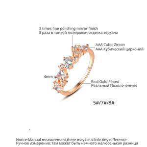 LUOTEEMI — bague en laiton plaqué or Rose pour filles, anneau pour femmes, en zircone cubique 3A, diamant délicat - Product Image 2