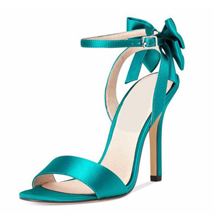 <span class=keywords><strong>Sandalias</strong></span> de <span class=keywords><strong>Fiesta</strong></span> para Mujer, Verano 2019, <span class=keywords><strong>Tacón</strong></span> de Aguja, Satén, Lazo en la Parte Trasera - Product Image 2