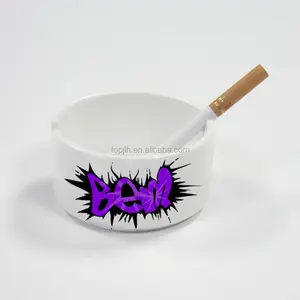 White Blank Sublimation heat press Ceramic Ashtray