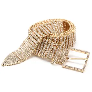 2019 best sell luxury women's belt female ten row bright bride wide bling crystal diamond waist