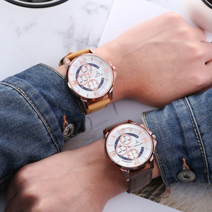 WJ-7950 Yiwu OEM Logo Personnalisé Montres Changement Couleur Bleu Montre Avec Bande de Cuir Noir 2021 Hommes Montres À Quartz - Product Image 6