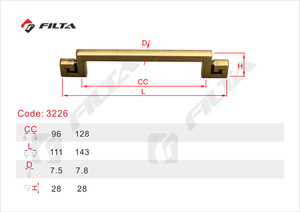 Filta de estilo simple de la manija del Gabinete de cocina bar latón - Product Image 6