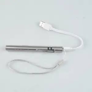 JUJINGYANG Portable USB Rechargeable LED White Light Pupil Medical Pen Light
