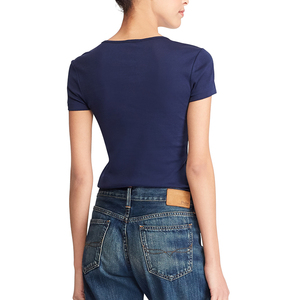 De algodón de manga corta de cuello redondo de <span class=keywords><strong>mujer</strong></span> básica vestido de Slim Fit <span class=keywords><strong>camiseta</strong></span> en blanco personalizado - Product Image 4