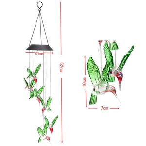 Solar de interior memorial hecho colibrí campanas de viento - Product Image 5