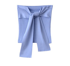 Maglione Sexy con spalle scoperte alla moda coreana maglieria 12GG con Logo frontale per la stagione estiva piccola MOQ Ropa De Mujer - Product Image 3
