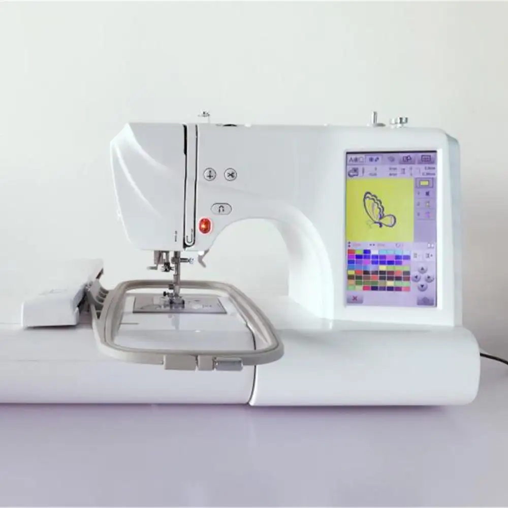 Uso doméstico máquina de costura e bordado es5 com software bordado