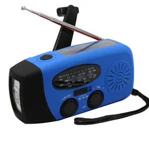 Linterna Led banco de energía portátil mini manivela de emergencia radio fm radios de la noaa