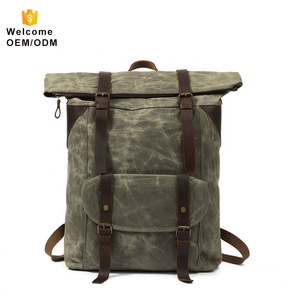 Bajo MOQ <span class=keywords><strong>camping</strong></span> impermeable senderismo viajes portátil mochila de los hombres al por mayor negro morral de la lona - Product Image 4