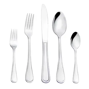 סיטונאי לוגו מותאם אישית 5pcs מטבח מלון silverware סכין מזלג כף סט סט סכו "ם באיכות גבוהה