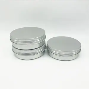 Round Tin Jar 100ml Metal Tin Steel Flat Silver Metal Tins Jars Empty Slip Slide Round Tin Containers With Tight Sealed Twist Screwtop Cover