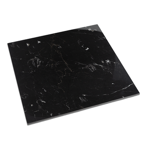 Modern iç mekanlar için 600x600mm siyah mermer etkisi cilalı porselen zemin fayans serisi