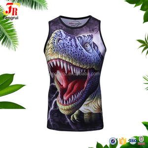 Ropa de los hombres 3 <span class=keywords><strong>D</strong></span> impresión compresión DC Comics Marvel King Kong y Tyrannosaurus rex chaleco para correr - Product Image 4