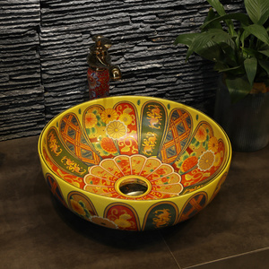 Sang Trọng Châu Âu-Phong Cách Phòng Tắm Hiện Đại Vanity Jingdezhen Nghệ Thuật Truy Cập Hàng Đầu Gốm Rửa Lưu Vực Famille Rose Phòng Tắm Bồn Rửa Làm Trung Quốc - Product Image 3