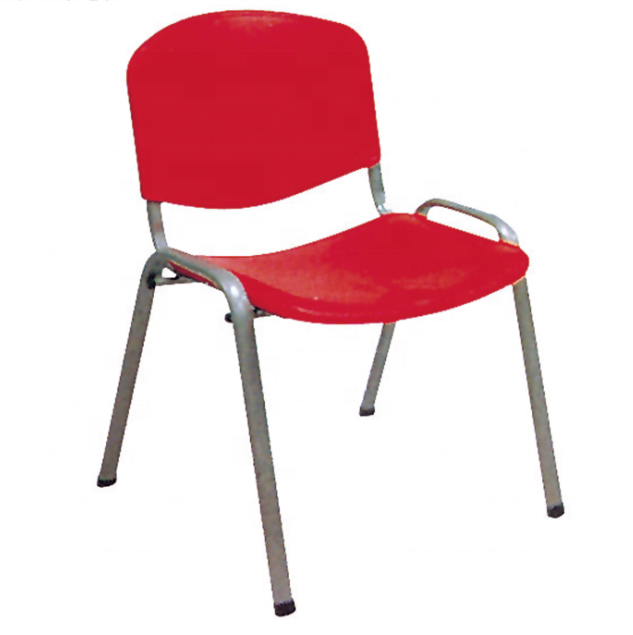 Cheap price stacking function red color plastic stackable chair